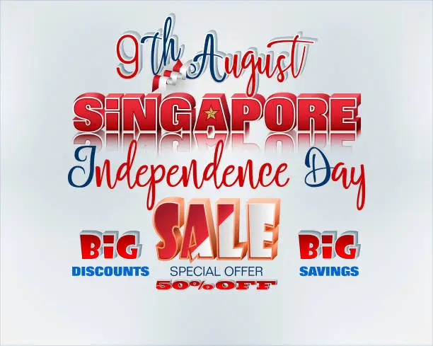 Vector illustration of Sales of Ninth August, Singapore National day