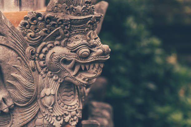 Stone statue of a Balinese deity. Shot taken in Ubud