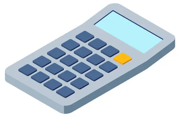 Vector illustration of Icon of isometric calculator