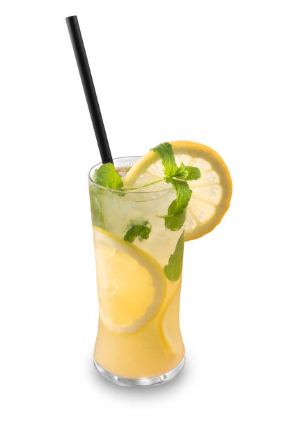 istock Yellow drink isolated on white background 1162530590
