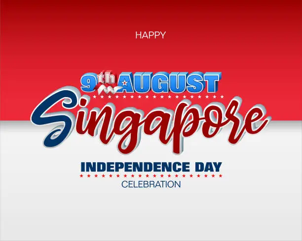 Vector illustration of Celebration of Independence day of Singapore