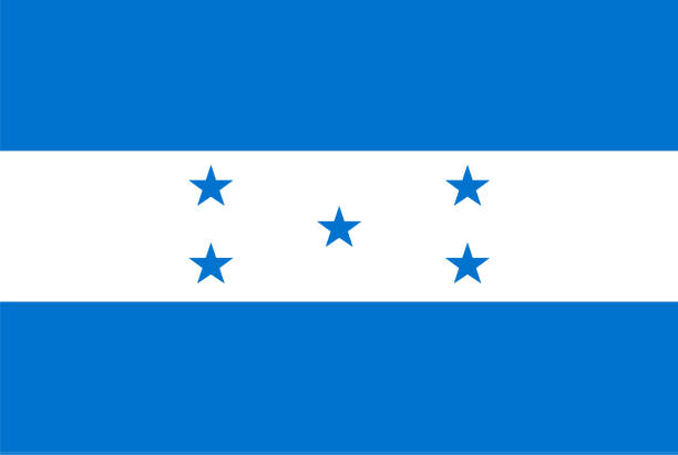 flagge rechteckige form auf weißem hintergrund - honduras stock-grafiken, -clipart, -cartoons und -symbole