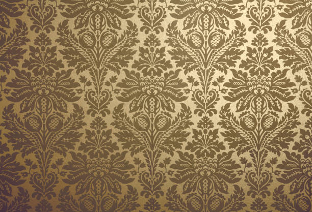 istock Gold floral design retro wallpaper close up 1162532267
