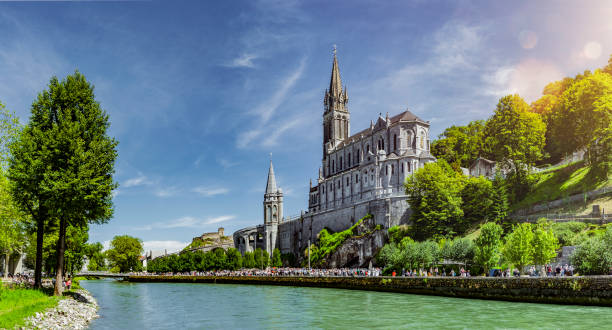 istock Panoramic View of Basilica Notre Dame in Lourdes 1162534143