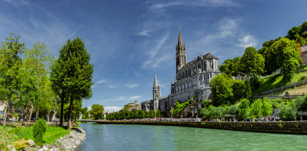 istock Panoramic View of Basilica Notre Dame in Lourdes 1162534302