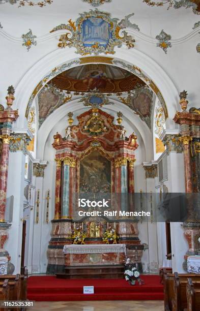 The Altar Of The Holy Spirit Church In The Historic Old Town Of Füssen Allgäu Bavaria Germany Stock Photo - Download Image Now