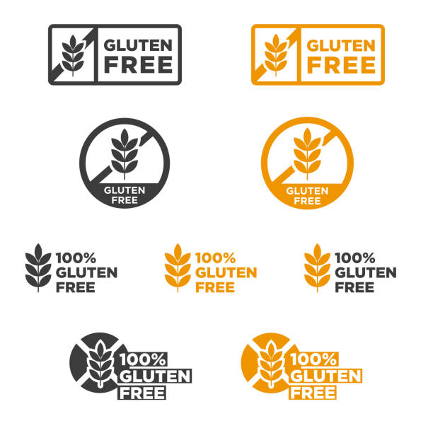 Gluten free vector icon. Symbol for food suitable for celiacs. gluten free stock illustrations