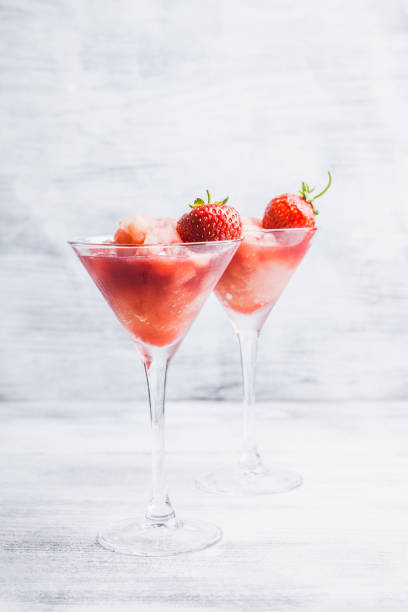 istock Frozen strawberry cocktail in martini glass 1162537935