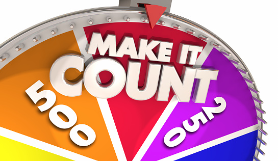 Make It Count Spinning Game Show Wheel Winner 3d Illustration