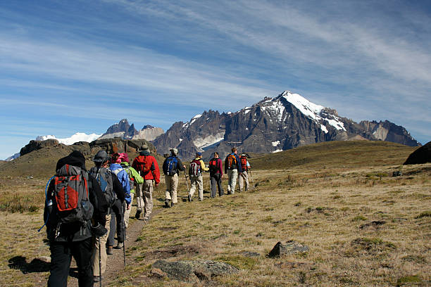 istock Hikers trekking in mountains in Patagonia 116254365
