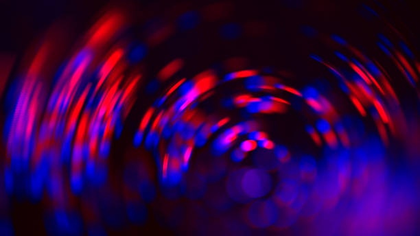Neon Blue Red Purple Circle Bokeh Black Background Abstract Blur Motion Colorful Sparks