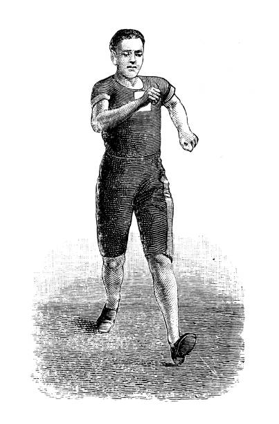 Antique illustration from sport book: Racewalking