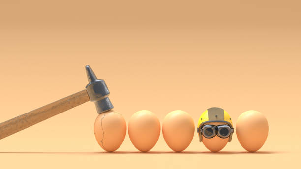 Broken eggs because they do not wear helmets.