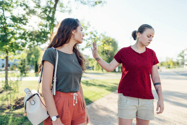 istock Female couple breaking up 1162552664