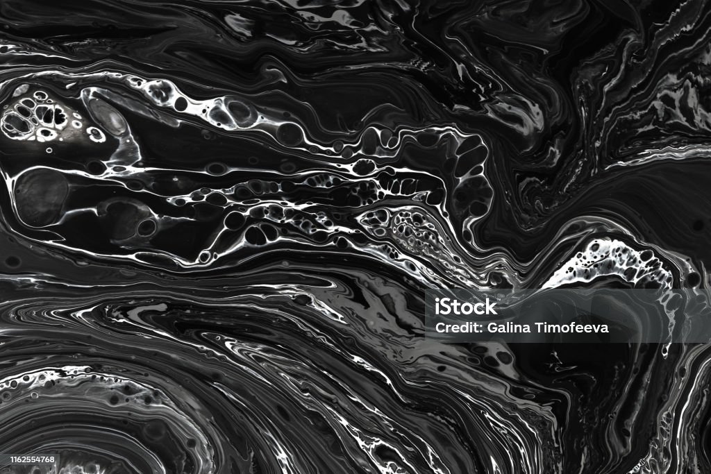 Abstract Black Marble Texture Background Oil Acrylic Paint Mix Pattern  Stock Photo - Download Image Now - iStock