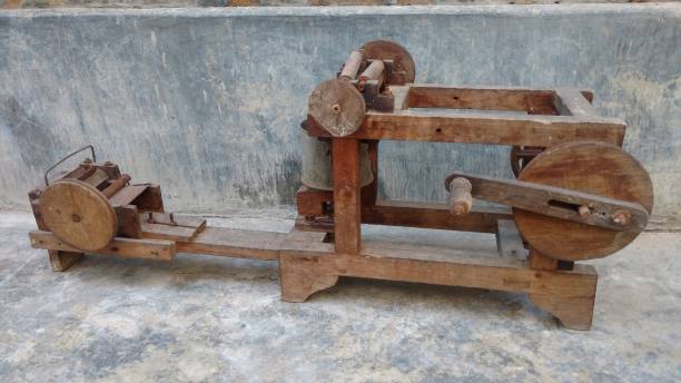 istock old traditional spinning wheel not in working condition, charkha 1162555206
