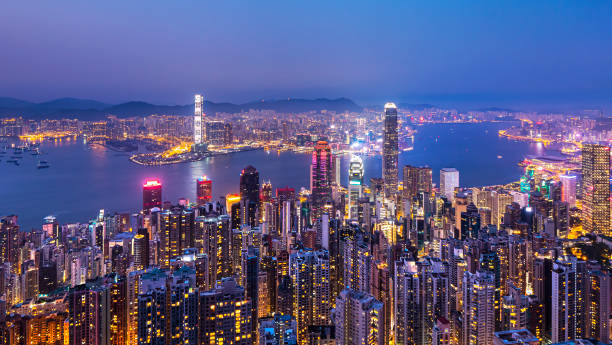 istock Hong Kong cityscape night light 1162556551