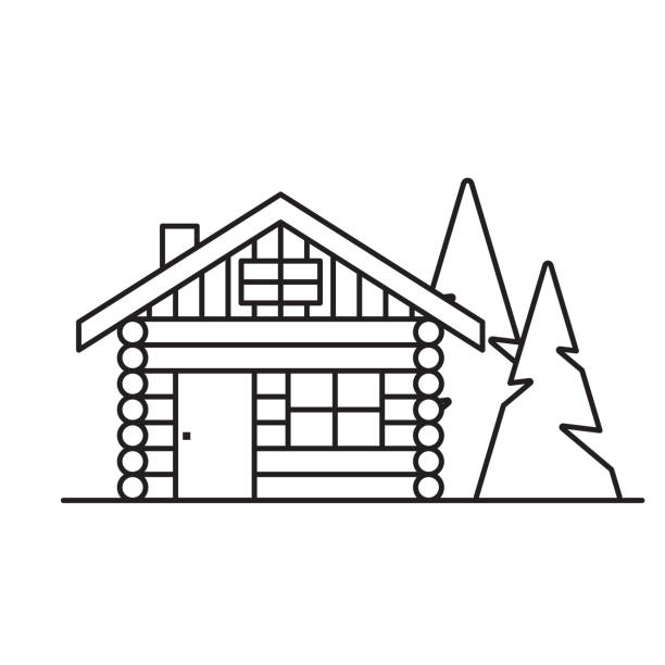 log cabin, cottage icon log cabin, cottage icon- vector illustration log cabin vector stock illustrations