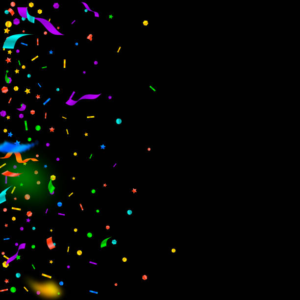 istock Streamers and confetti. Festive tinsel and foil ri 1162558415