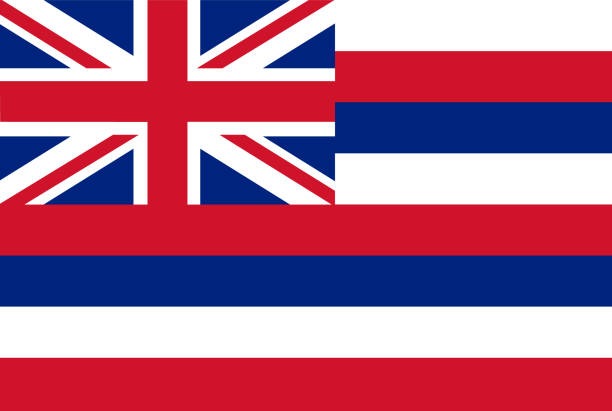 白い背景に長方形のフラグを付けます - hawaii north america点のイラスト素材／クリップアート素材／マンガ素材／アイコン素材