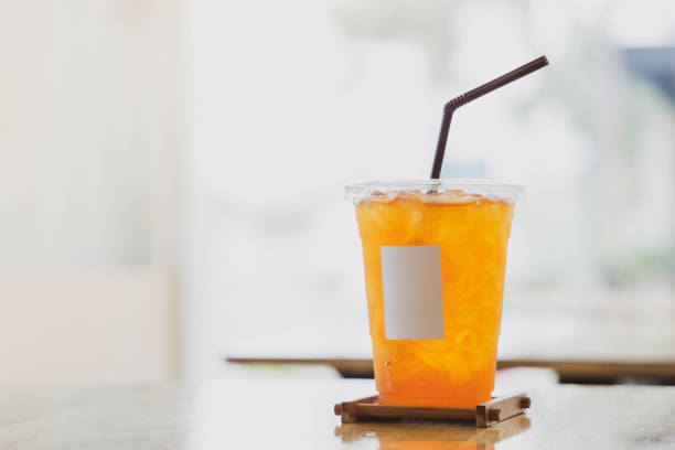 istock Iced leamon tea in plastic cup mockup. 1162561365