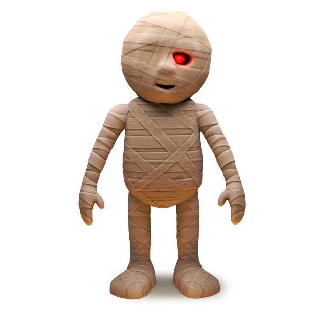 istock Undead Egyptian mummy monster stands very still when nervous, 3d illustration 1162565925