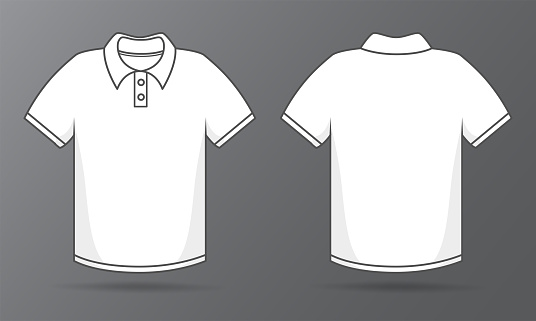 Front And Back Templates White Tshirt For Shirt Design Stock Illustration - Download Now -