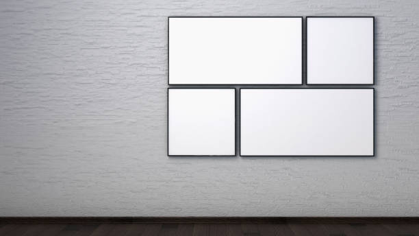 istock Poster on a brick wall in the interior. 3D render 1162569035