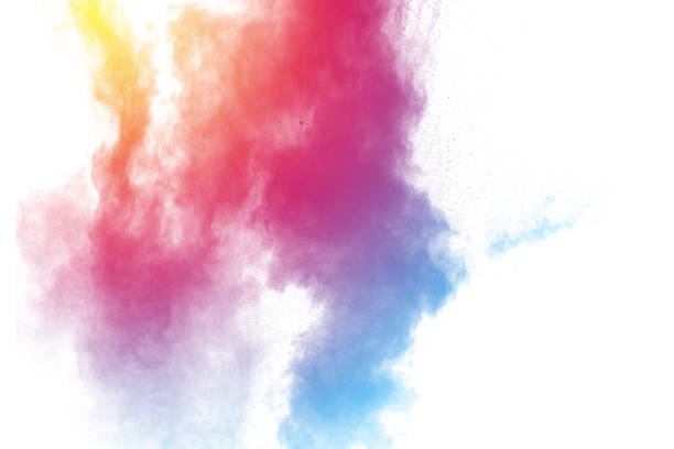 istock Colorful powder explosion on white background.Pastel color dust particle splashing. 1162569239
