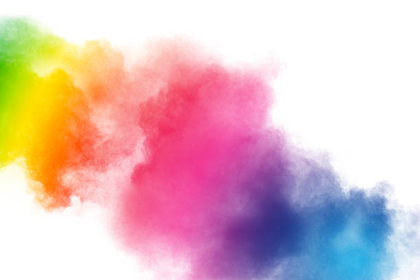 istock Colorful powder explosion on white background.Pastel color dust particle splashing. 1162569281