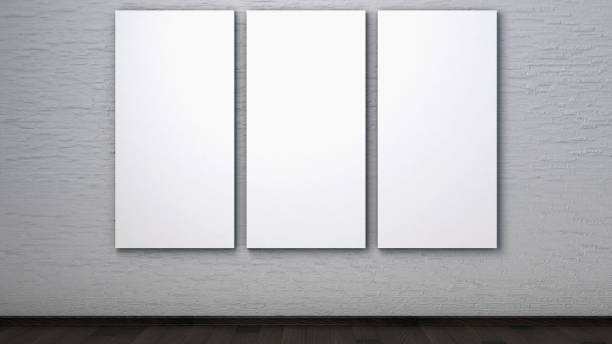 istock Poster on a brick wall in the interior. 3D render 1162569503