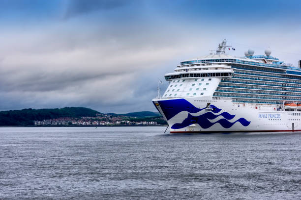 Princess Cruise Ship in the Firth of Forth, Scotland stock photo