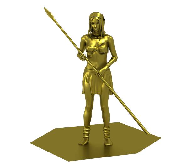 istock warrior woman character, 3D rendering, illustration 1162571691