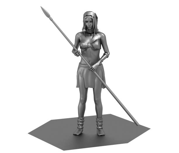 istock warrior woman character, 3D rendering, illustration 1162571793