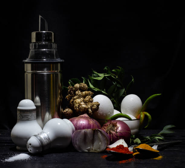 istock Still life photo, eggs and various ingredients Indian style recipes 1162574049