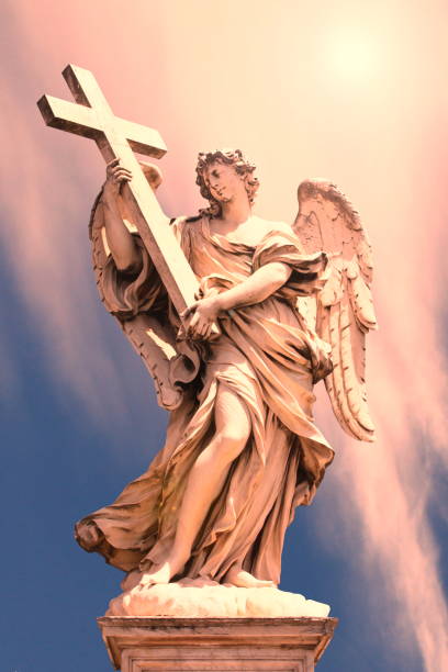 istock Bernini's sculpture along Sant'Angelo bridge before Castel S.Angelo in Rome 1162575964