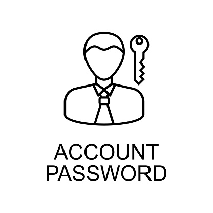 account password outline icon. Element of data protection icon with name for mobile concept and web apps. Thin line account password icon can be used for web and mobile on white background