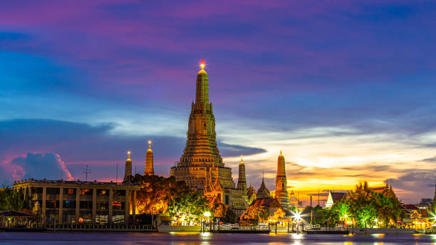 istock Wat Arun Ratchawararam at twilight, a Buddhist temple in Bangkok, Thailand. 1162577448