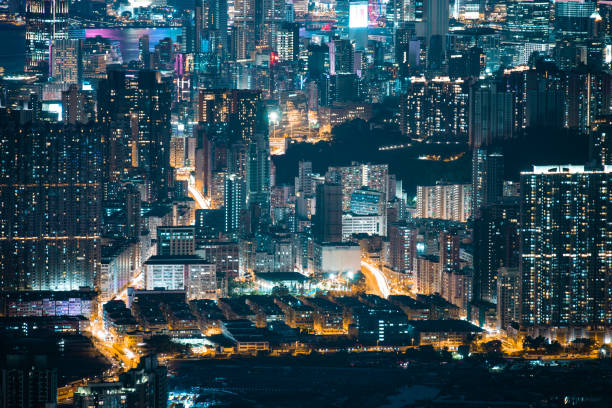istock Hong Kong skyline at night 1162584066