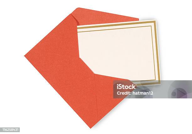 Cartão De Convite Com Envelope Vermelho - Fotografias de stock e mais imagens de Envelope - Envelope, Aberto, Abrir