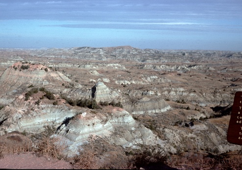 Vintage, authentic archival photograph of dramatic mesas and rock formations in Wyoming, United States, 1976. (Photo by Smith Collection/Gado/Getty Images)