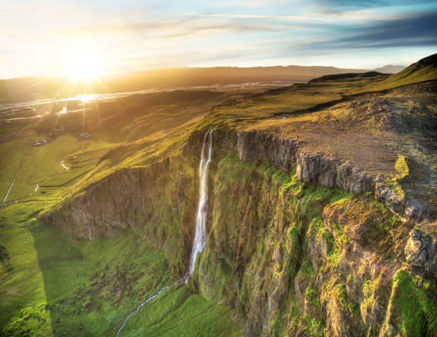 istock Dramatic top view of waterfall peak, Iceland 1162585809