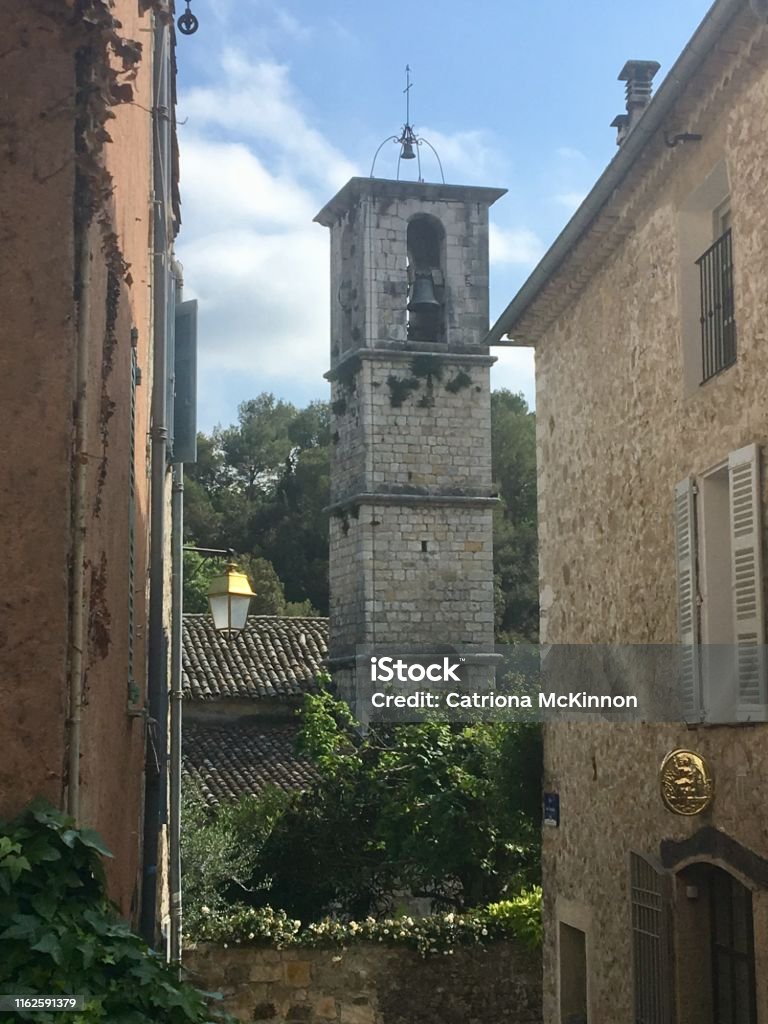 Valbonne Village View of church through streets France Stock Photo