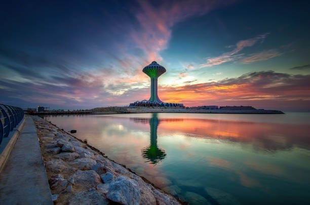Beautiful Sunrise view at Dammam Al Khobar Corniche Saudi Arabia. Beautiful Sunrise view at Dammam Al Khobar Corniche Saudi Arabia. dammam photos stock pictures, royalty-free photos & images