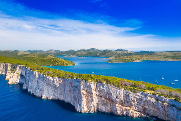 istock Big cliffs in nature park Telascica, Croatia 1162599725