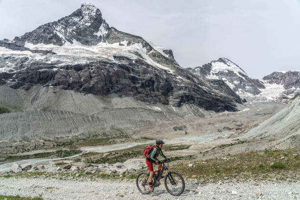 istock mountain biking in Zermatt, Switzerland 1162599865