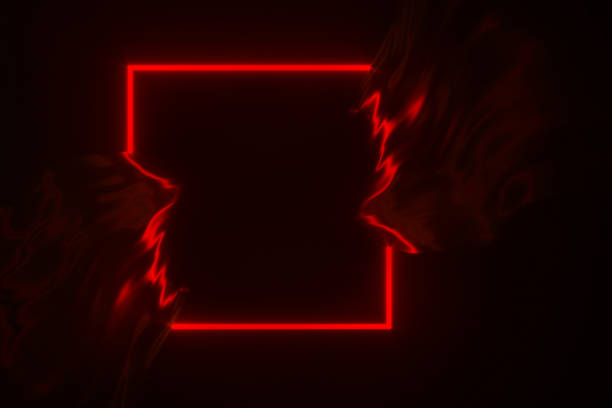 istock Neon glowing frame on flowing silk background 3d illustration 1162600217