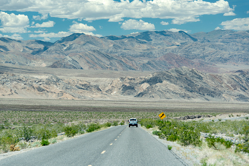Desert road trip through death Valley in the USA.
