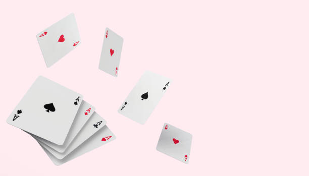 istock Falling poker playing cards Casino Concept on modern pink paste background - 3D rendering 1162602697