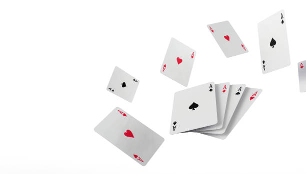 istock Falling poker playing cards Casino Concept on isolated on white background - 3d rendering 1162602745